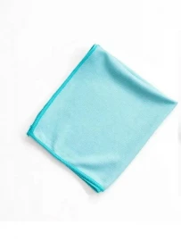 Салфетка из микрофибры 40х40см для стекол 270г/м2 голубая гладкая без упаковки